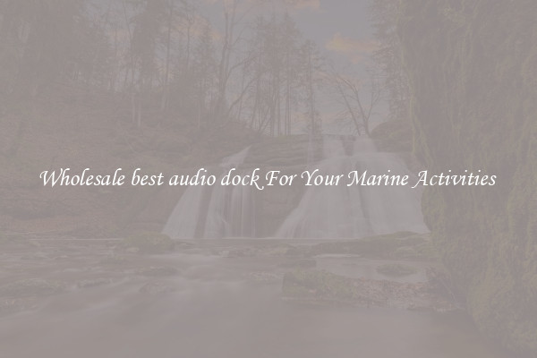 Wholesale best audio dock For Your Marine Activities 