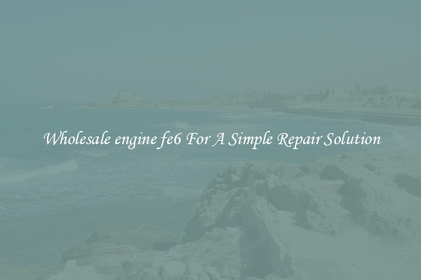 Wholesale engine fe6 For A Simple Repair Solution