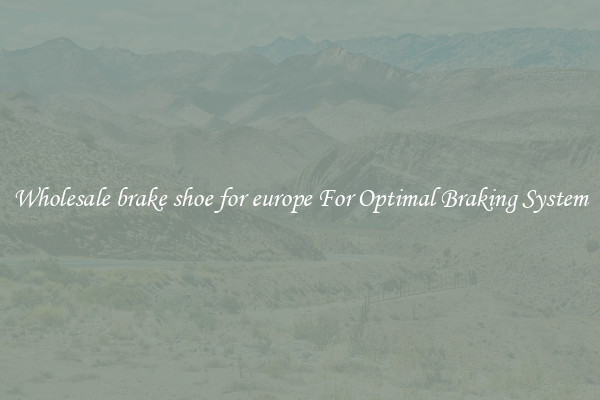 Wholesale brake shoe for europe For Optimal Braking System