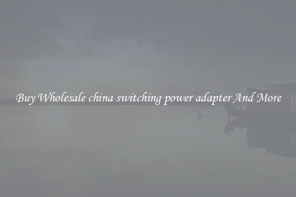 Buy Wholesale china switching power adapter And More