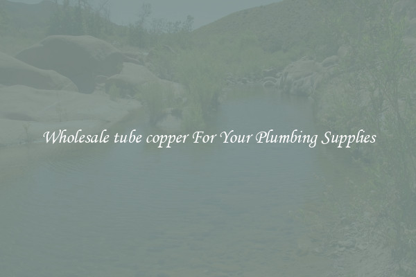 Wholesale tube copper For Your Plumbing Supplies