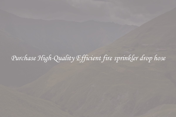 Purchase High-Quality Efficient fire sprinkler drop hose