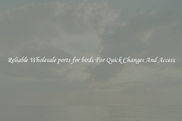 Reliable Wholesale ports for birds For Quick Changes And Access