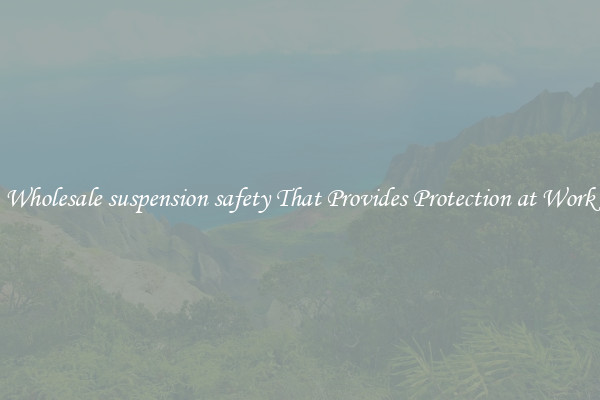 Wholesale suspension safety That Provides Protection at Work