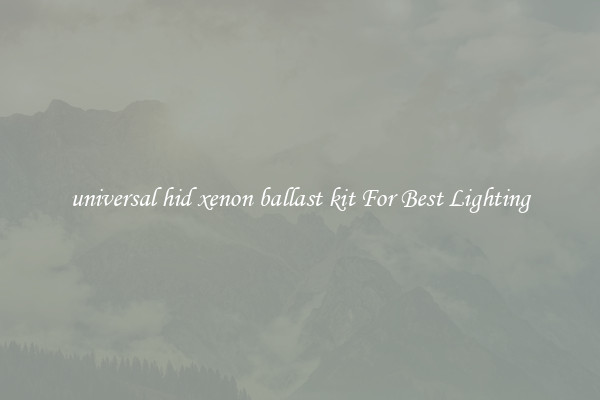 universal hid xenon ballast kit For Best Lighting