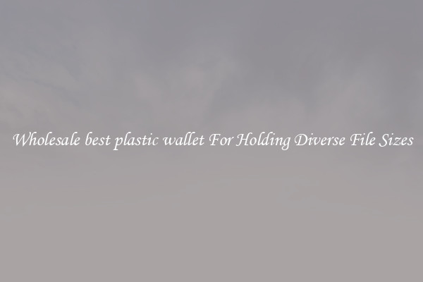 Wholesale best plastic wallet For Holding Diverse File Sizes