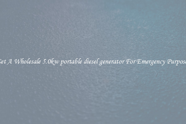 Get A Wholesale 5.0kw portable diesel generator For Emergency Purposes